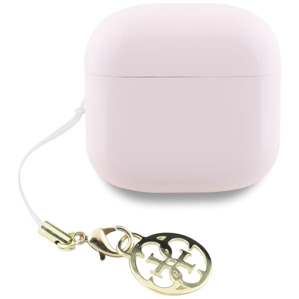 Guess Glossy Effect Printed Classic Logo & Charm Pink TWS Hovedtelefoner