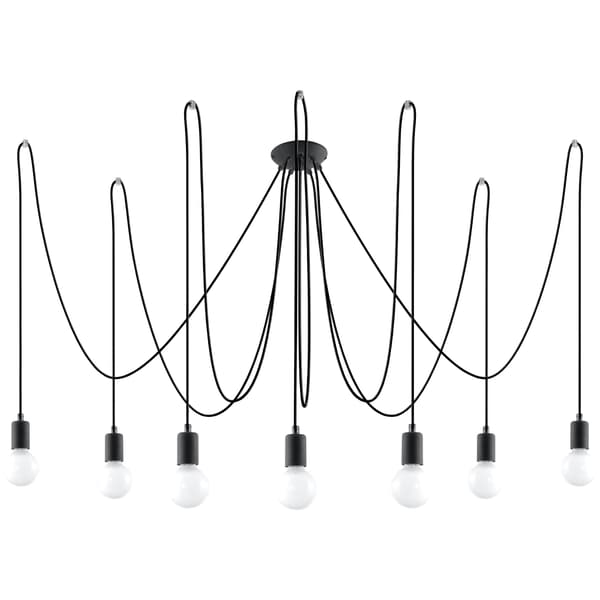 HÄNGLAMPA EDISON 7 E27 SVART SOLLUX SL.0372