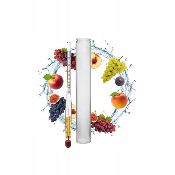 ALKOHOLMETER MED TERMOMETER 0-95% PROFESSIONELL VODKAINDIKATOR AEROMETER