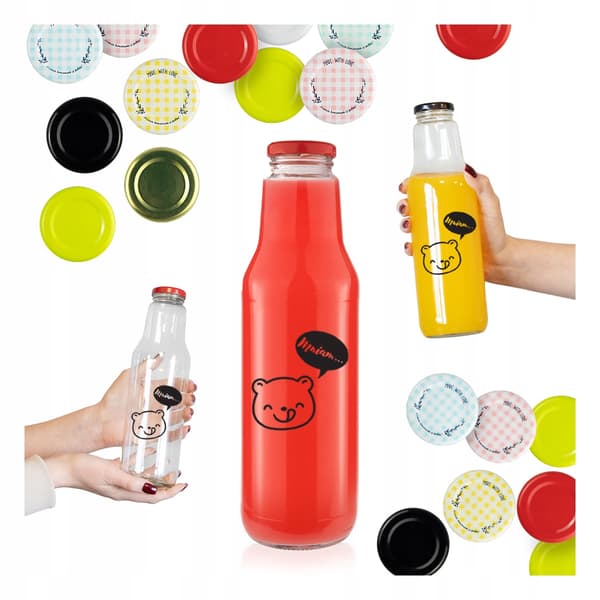 40x KUBUŚ-flaskor 750 ml med tryckflaskor för juice, sirap, vatten, mjölk, juice