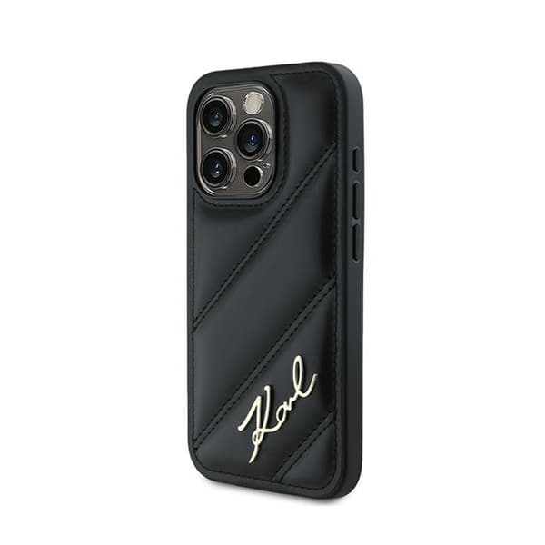 Karl Lagerfeld Diagonal Quilted Script - iPhone 15 Pro Max-skal (svart)