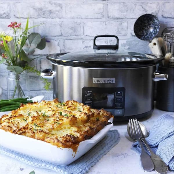 Crock-Pot CSC066X silverfärgad långkokare, 5,6 l, 240W, programmerbar
