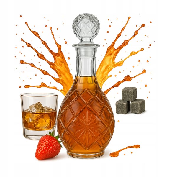 5x Glaskaraff 900ml för likörvin presentglasflaskor 0,9l