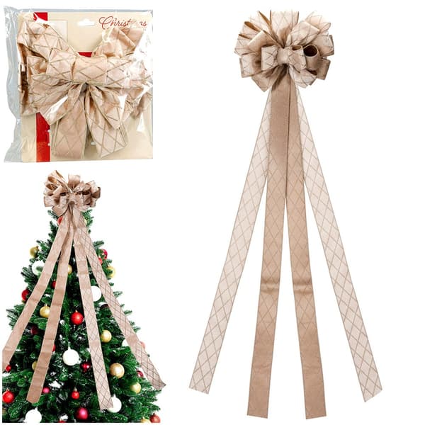Dekorativ beige båge för julgran 130x33 cm