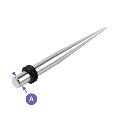 TAPER expander - silver - för öron - RT26 1,6 mm