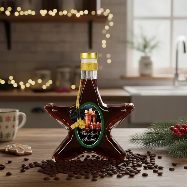 5x Julstjärneflaskor 200ml Dekorerade julflaskor för julklapp