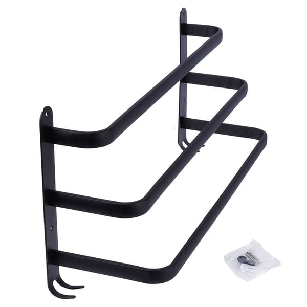 Håndklædeholder i aluminium sort 50 cm