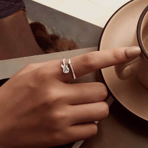 Justerbar guitarring i sølv 925 sølv