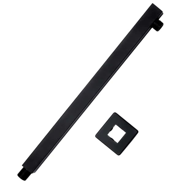 vidaXL firkantet regnbruserarm 201 stål sort 40 cm