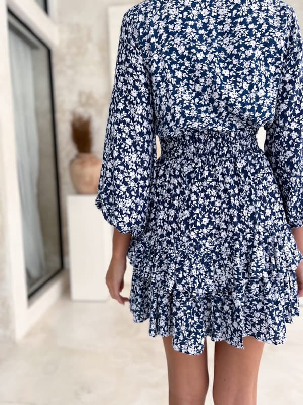 Lyhyt boho Lili sininen mekko