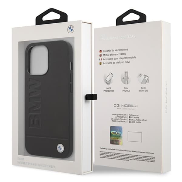BMW Læder Hot Stamp MagSafe - iPhone 14 Pro Max Etui (Sort)