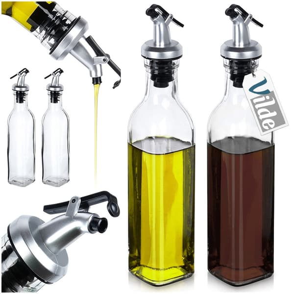 Glasflaskor för olja och ättika med dosöppnare 250 ml 2-pack