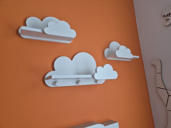 Cloud Shelves Sæt med 3 MOLI med Cloud-ophæng - Prestige