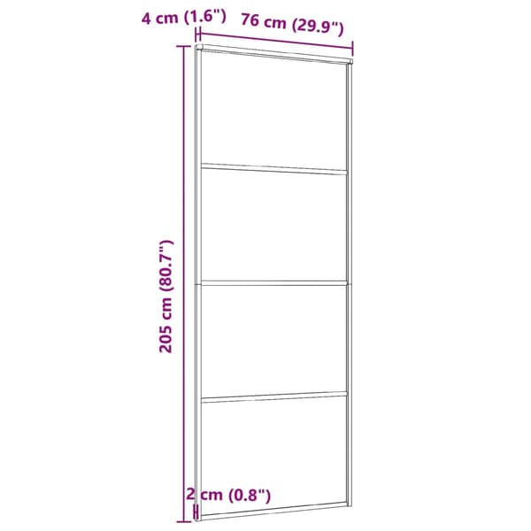 vidaXL skydedøre, aluminium og ESG-glas, 76x205 cm, sort