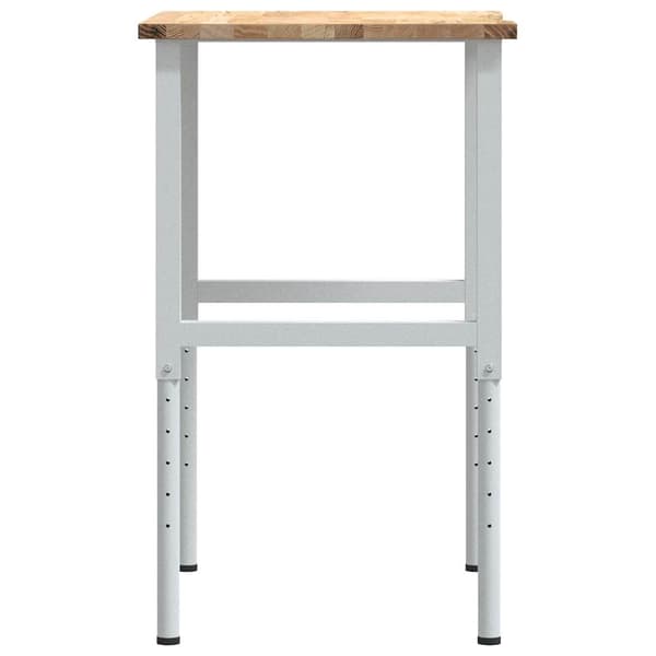vidaXL arbejdsbord, 80x60x(71,5-98) cm, egetræ