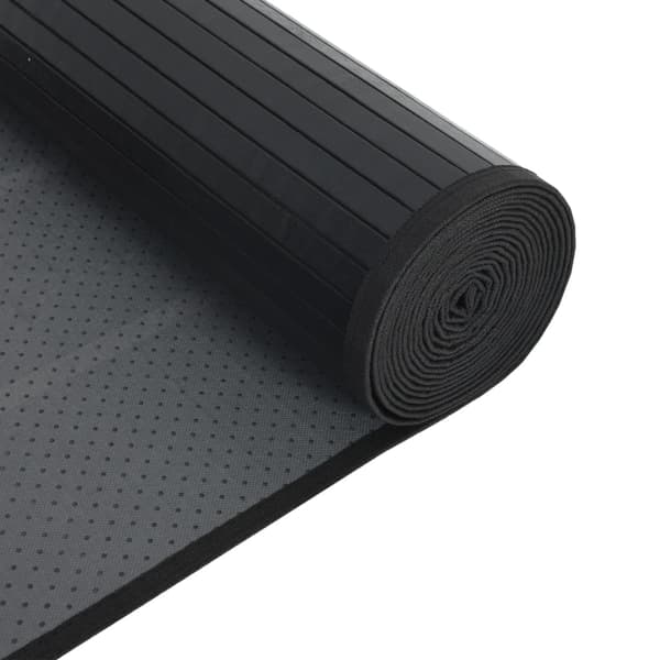 vidaXL Suorakulmainen matto, musta, 60x1000 cm, bambu