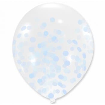 Konfettiballonger STORA BLÅ 30 cm, 5 st.