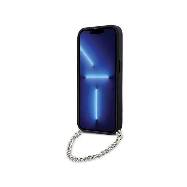 Karl Lagerfeld Saffiano Monogram Chain - iPhone 14 Pro cover (sort)