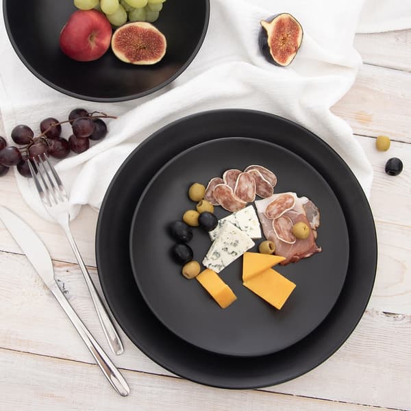 Middagstallrik platt keramisk svart 27 cm