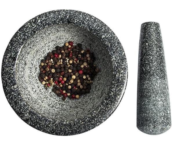 Granit köksmortel och mortelstöt
