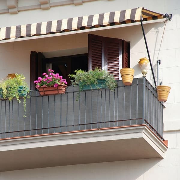 Grå balkonmåttebetræk 1x5 m