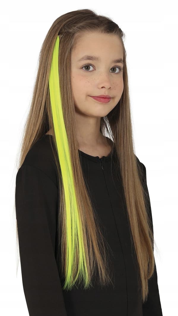 Highlights hårhalsband gula disco 80-talsboll 50cm 3st