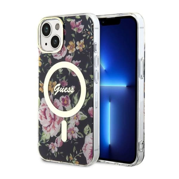 Guess Flower MagSafe - iPhone 14 cover (sort)