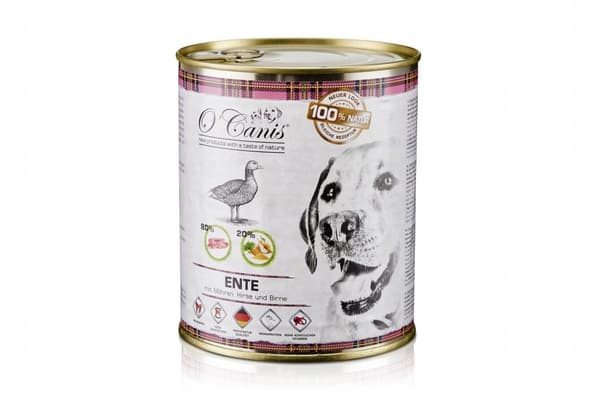 O'Canis vådfoder til hunde med and og gulerod, 6 x 800 g