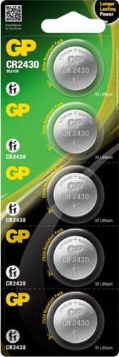 LITHIUM-KNAP-BATTERI 3V CR2430 - 5,0 STK. - GP CR2430-U5