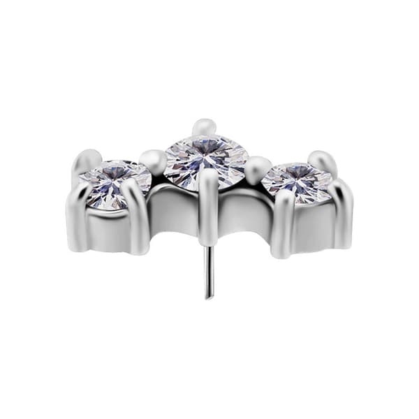 Insticksmutter - kluster med vita zirkoner - CoCr NF - silver - PI-058