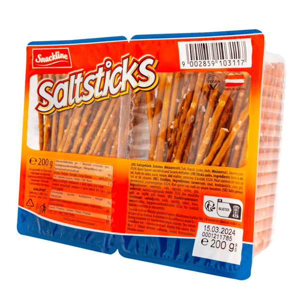 Snackline Salted Sticks Dubbelpack 200 g
