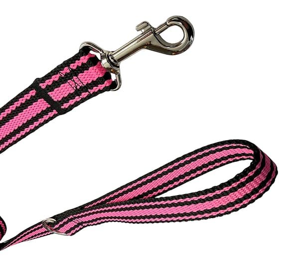 Klassisk hundesnor til gåture, solid, komfortabel, sort og pink, S - 110cm