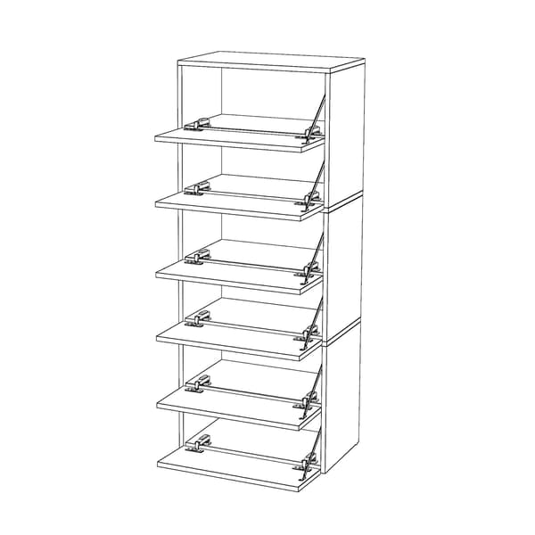 Højt sort skoskab 150 cm - moderne