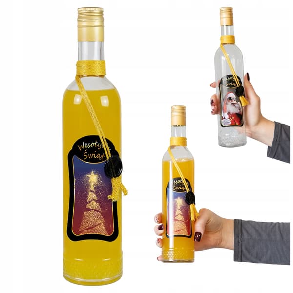 10x Julkristallflaskor 500 ml Premiumdekorerade för vodkalikör
