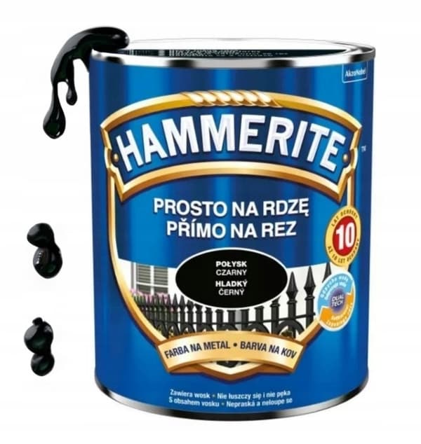 Hammerite Metalmaling Direkte til Rust Blank Sort 2,5L