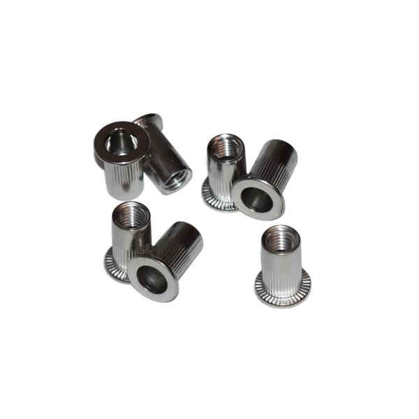 Rostfria cylindriska nitmutter A2 M8x16. 20 st. Klämområde 1-3,5 mm
