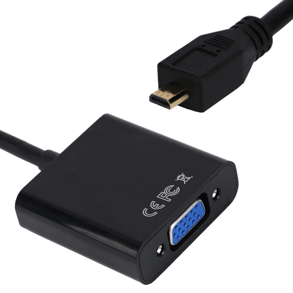 Adapter micro HDMI til VGA + audio jack 3.5 mm konverter for billede og lyd