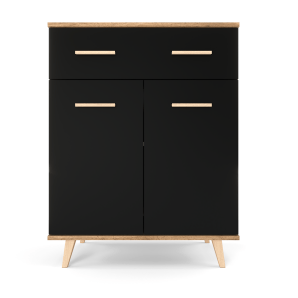 KOMMODE TIL STUE 73 CM SORT EGEGRUND WOTAN MODERNE LOFTSKAB