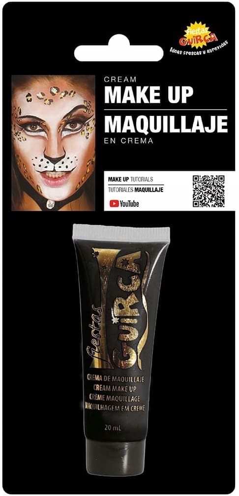 Crememaling i tube til ansigtsmaling SORT makeup 20ml