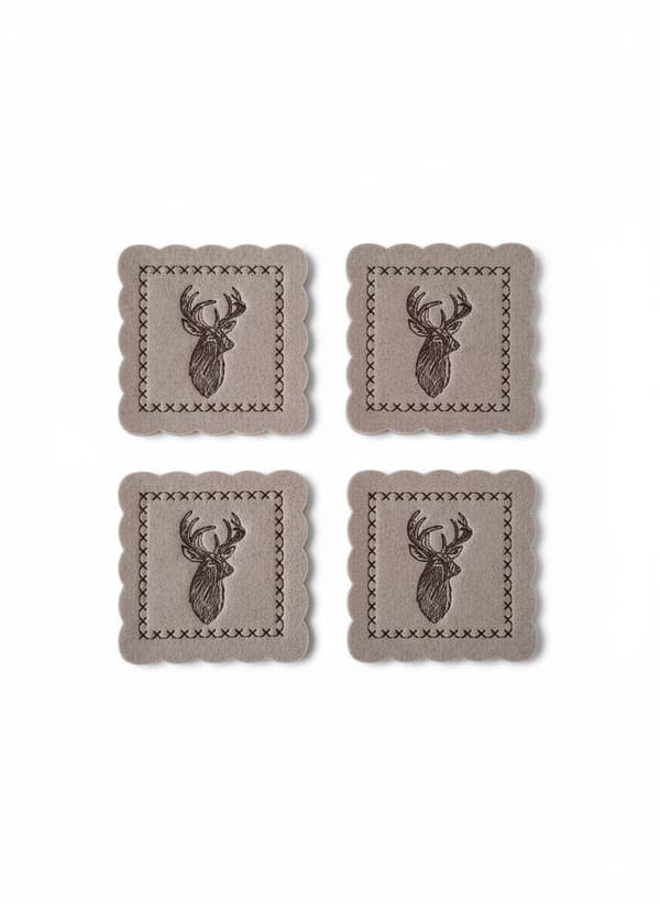 Filtmuggar i glas, set med 4 beige, 10×10 cm