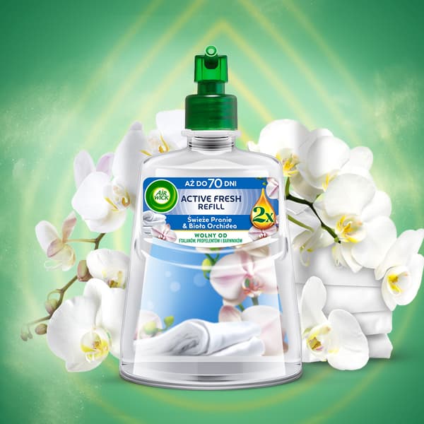 Air Wick Active Fresh refill Frisk Vask og Hvid Orkide 228 ml