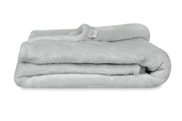 BONO Babytæppe 75x100 Glat Blød Fluffy Grå Ask