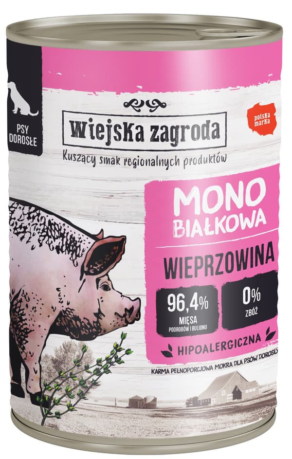 Wiejska Zagroda | Voksen | Mono-protein hundefoder 400g - Svinekød 400g