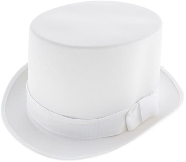 Hvid Glat Magiker Top Hat