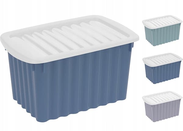 Plastbeholder til opbevaring med låg 30x20x16 cm