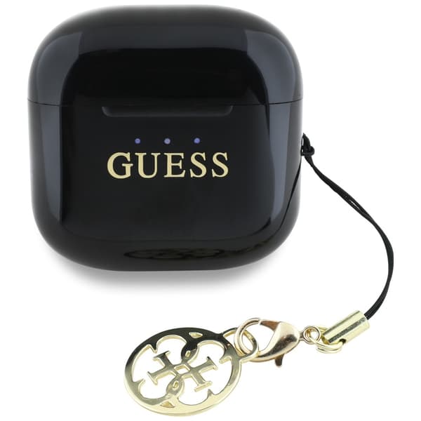 Guess Glossy Effect Printed Classic Logo & Charm TWS Hovedtelefoner Sorte
