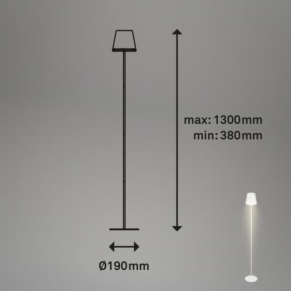 LED Gulvlampe Trådløs IP44 Med Lysdæmper - Til Hjem og Have
