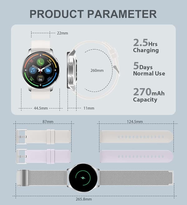 SMARTWATCH 1,32" HD iOS Android Bluetooth PULS SKRIDTÅLLER 3 STRIBER