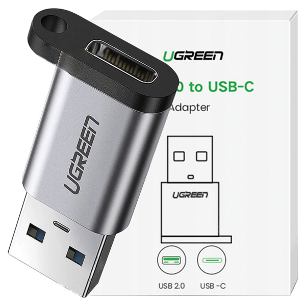 UGREEN US276 USB 3.0 til USB-C 3.1 PD-adapter (grå)