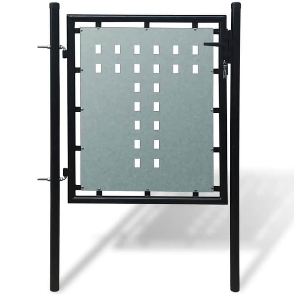 vidaXL sort enkelt hegnslåge 100x75 cm